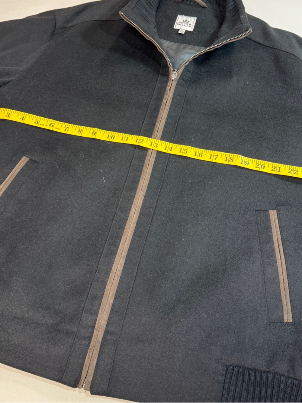 Peter Millar Westport Jacket Mens XL Black Crown Cashmere Wool Lined Full Zip - Picture 3 of 7